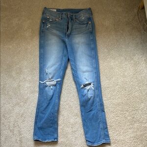 Distressed Blue Jeans